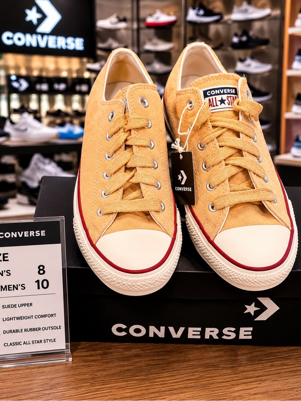 Unisex 8M, 10W Converse All Star Low Top Suede Sneakers - Beige